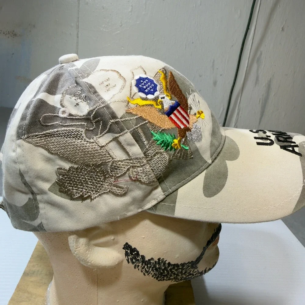 777 Cap US Army Desert‎ Camo Embroidered Baseball Hat Tan Adjustable Strapback